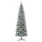11FT/9FT/7.5FT Pre-Lit Flocked Pine Artificial Christmas Pencil Tree with LED Lights, 9 Functional Warm White/Multi-color, remote controller